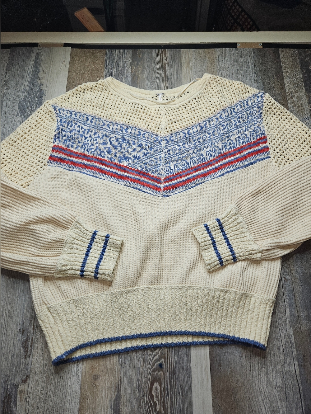 Free People Geo Party Pullover Ivory Medium - Picture 3 of 10